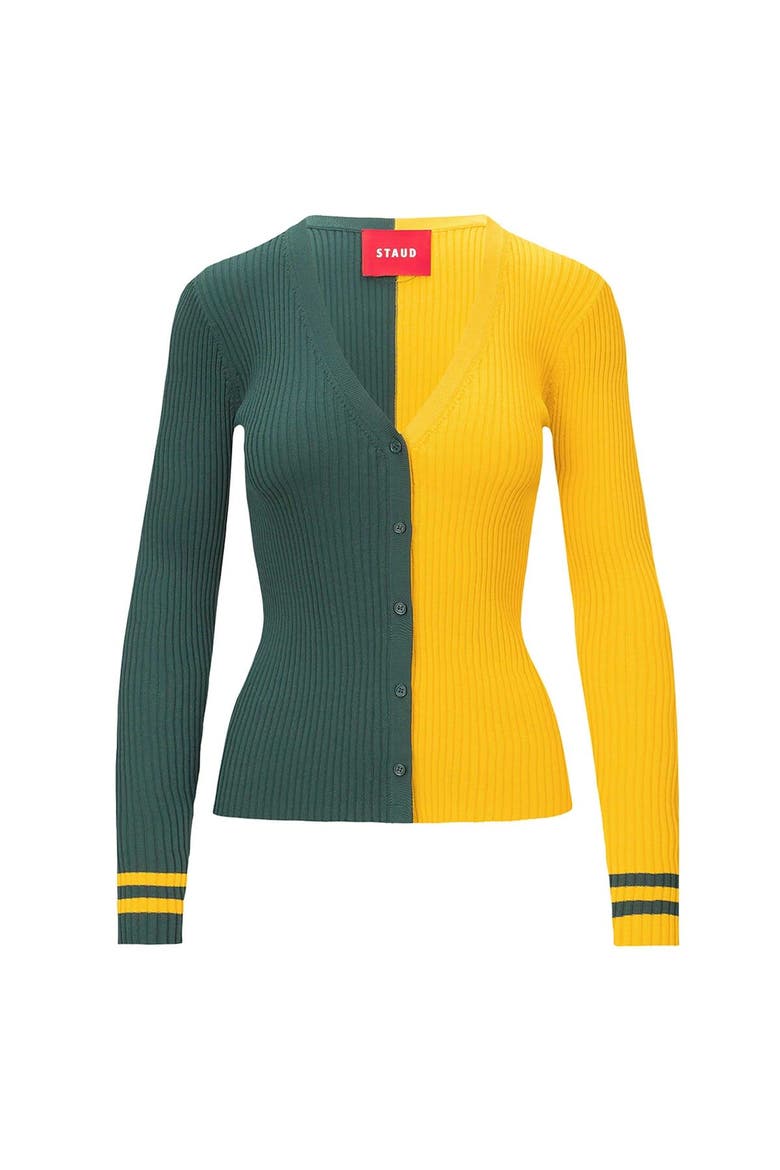 Women's STAUD Green/Gold Green Bay Packers Cargo Sweater, Alternate, color, Green