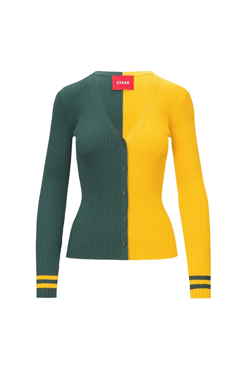 STAUD Women's STAUD Green/Gold Green Bay Packers Cargo Sweater, Alternate, color, Green