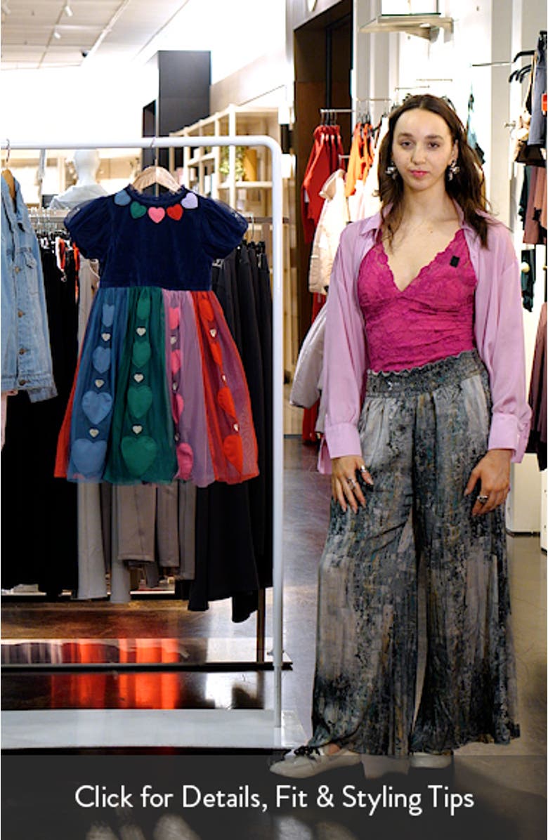 Kids' Heart Appliqué Velvet & Tulle Party Dress, sales video thumbnail