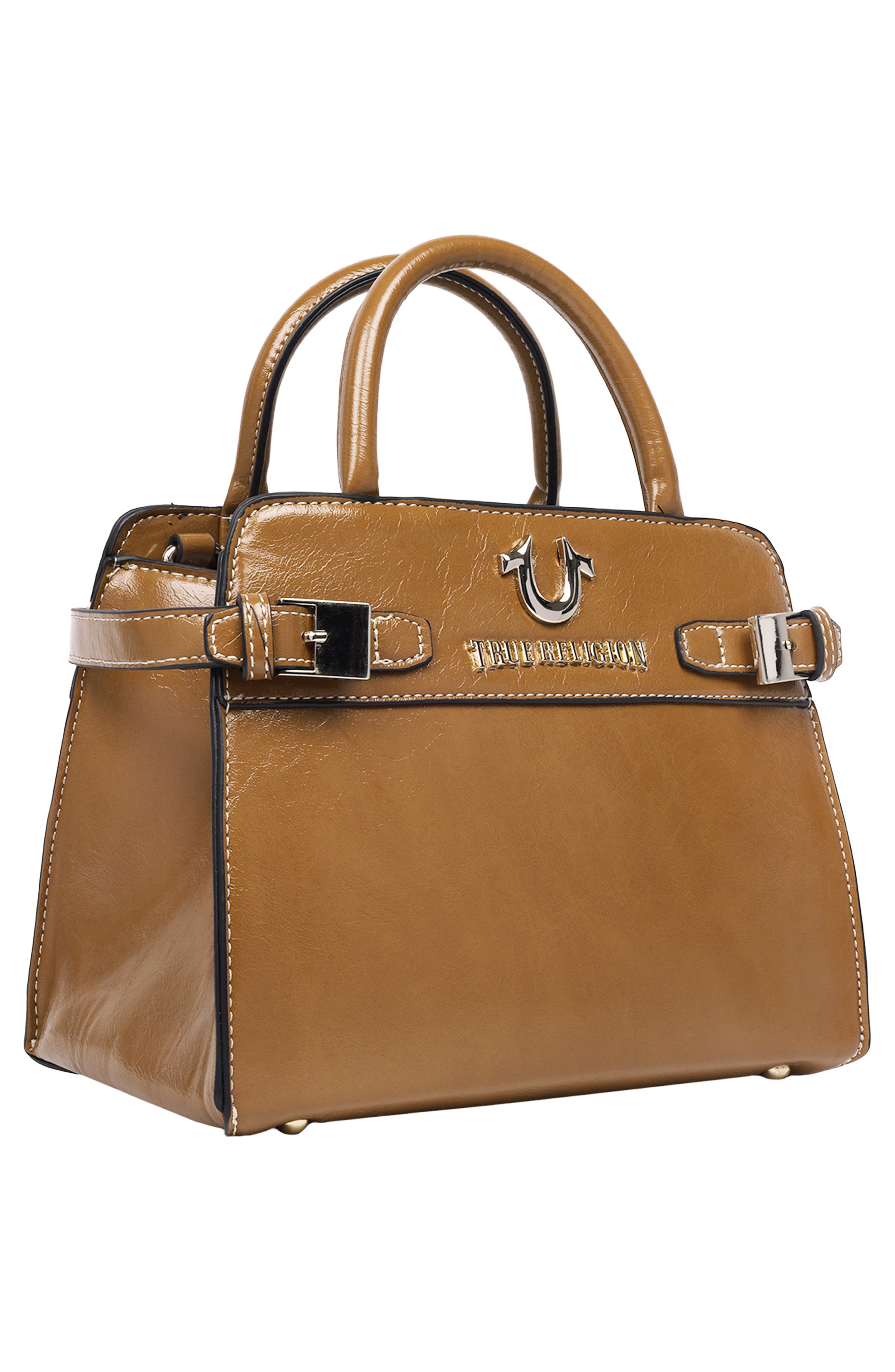True Religion Buckle Tab Tote Bag, Alternate, color, Camel