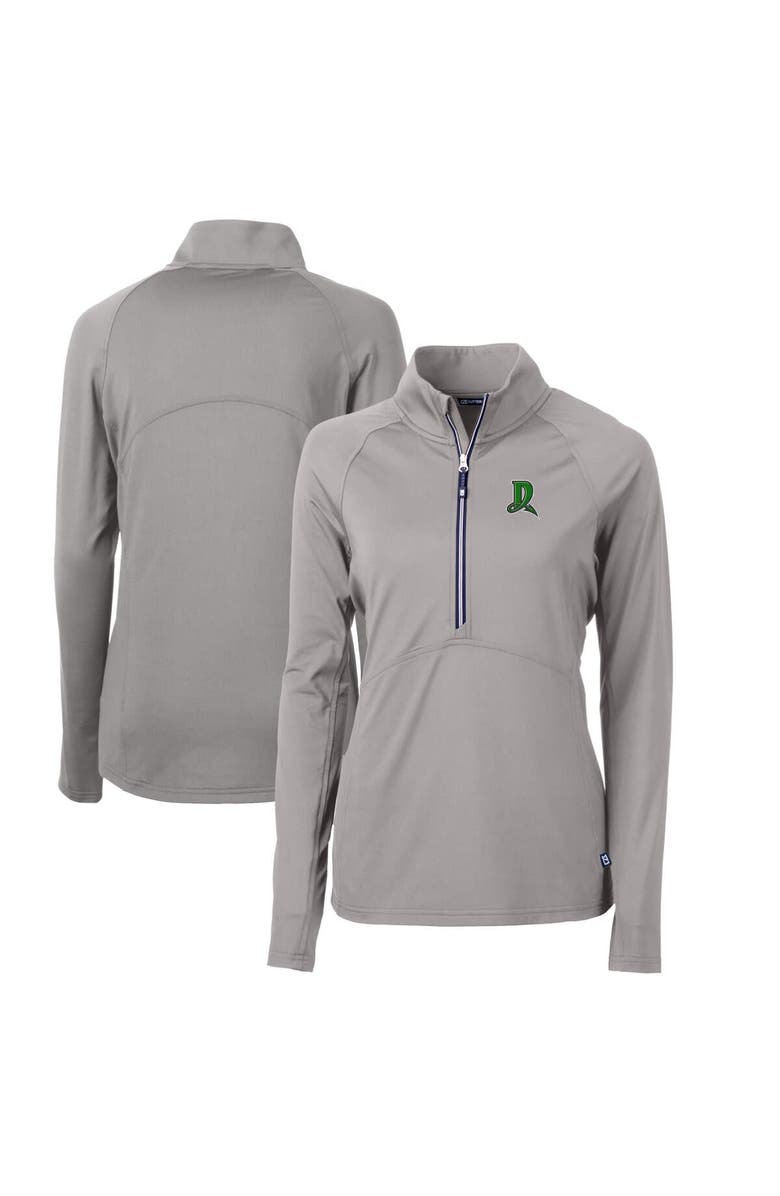 Cutter & Buck Women's Cutter & Buck Gray Dayton Dragons Adapt Eco Knit Stretch Recycled Half-Zip Top, Alternate, color, 