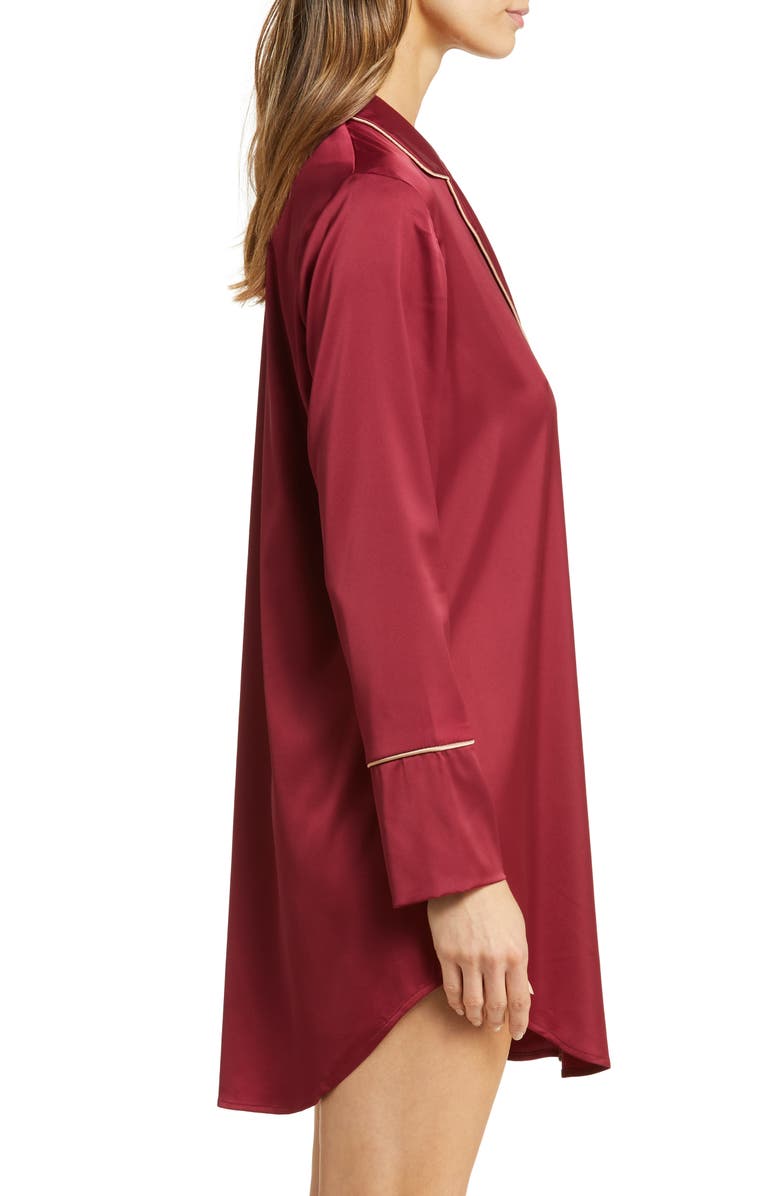 KILO BRAVA Long Sleeve Satin Sleep Shirt, Alternate, color,