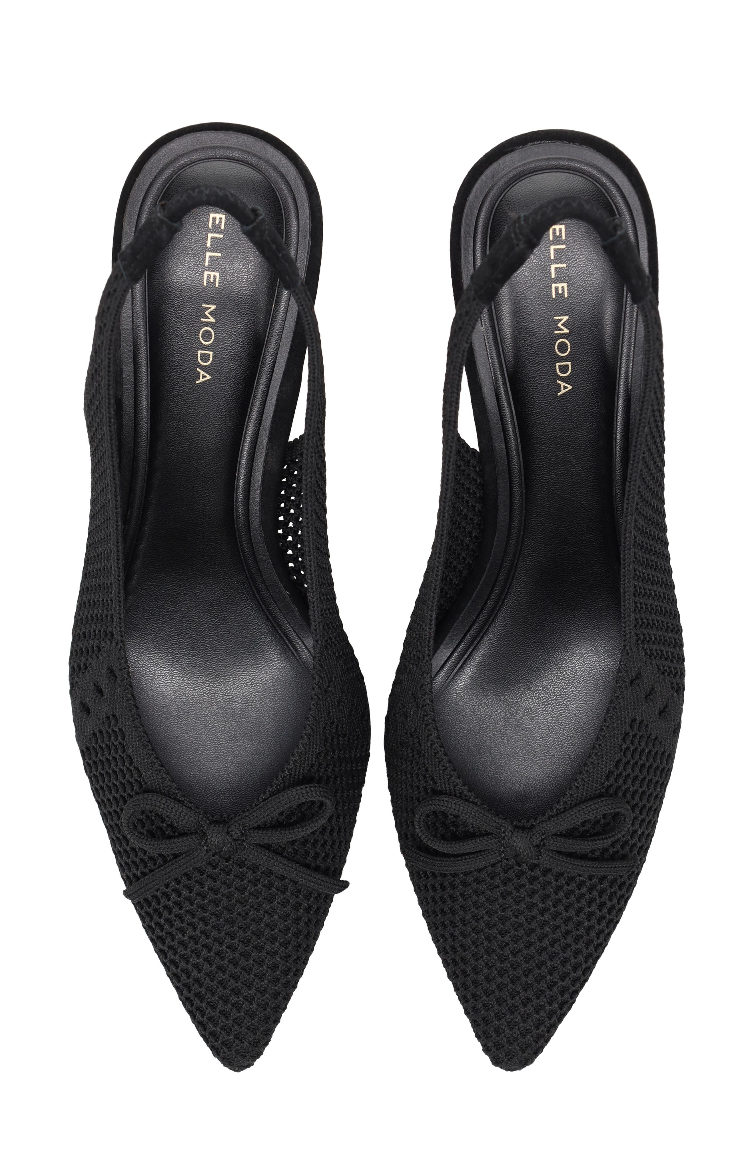 Beliz Slingback Pointed Toe Kitten Heel Pump, Alternate, color, BLACK