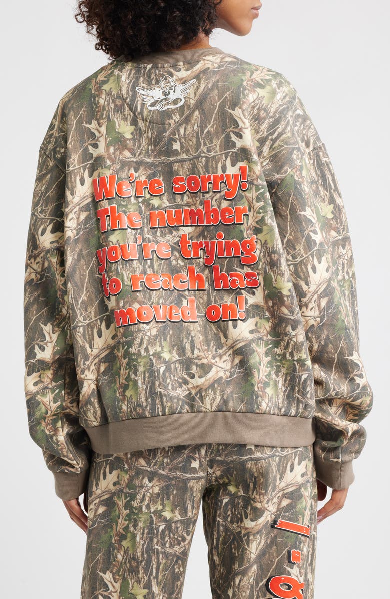 BOYS LIE Kara 1-800-Manhunt Camo Cotton Blend Sweatshirt, Alternate, color, Multi