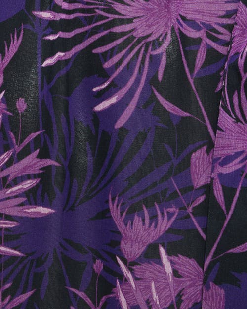 Santorelli Printed Cowl Neck Midi Dress In Cool Purple