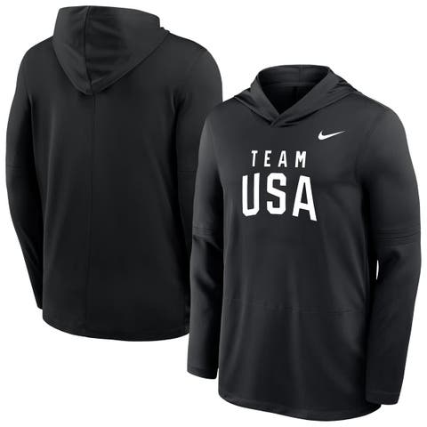 Men's Nike Black Team USA Lightweight Dri-FIT Long Sleeve Hoodie T-Shirt