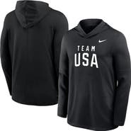 Nike Men's Nike Black Team USA Lightweight Dri-FIT Long Sleeve Hoodie T-Shirt