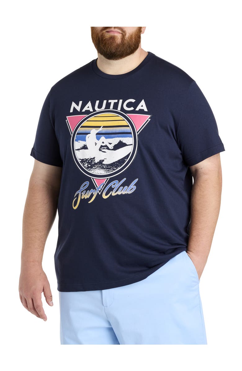 Nautica Big & Tall Surf Club Graphic Tee, Main, color, Navy Seas