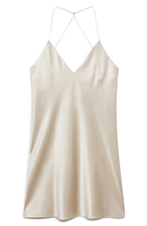 Mango Silk Blend Nightgown In Gray