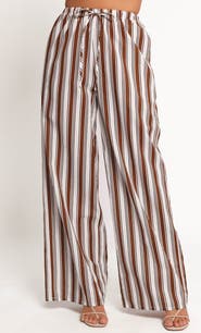 Petal & Pup Thalia Stripe Cotton & Linen Wide Leg Pants
