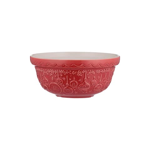 Deck The Halls Size 30 Red Mixing Bowl, 1.15 Quart