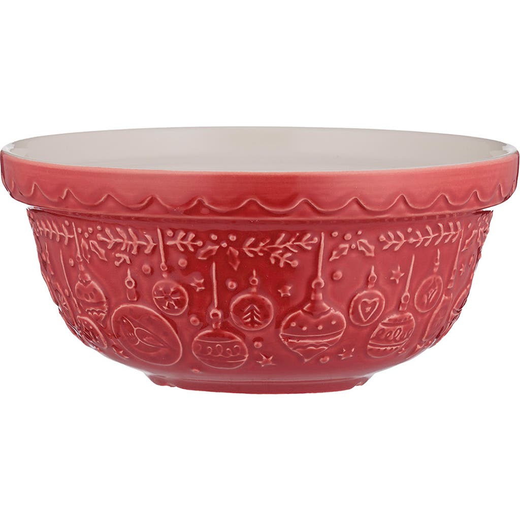 Mason Cash Deck The Halls Size 30 Red Mixing Bowl, 1.15 Quart In Red