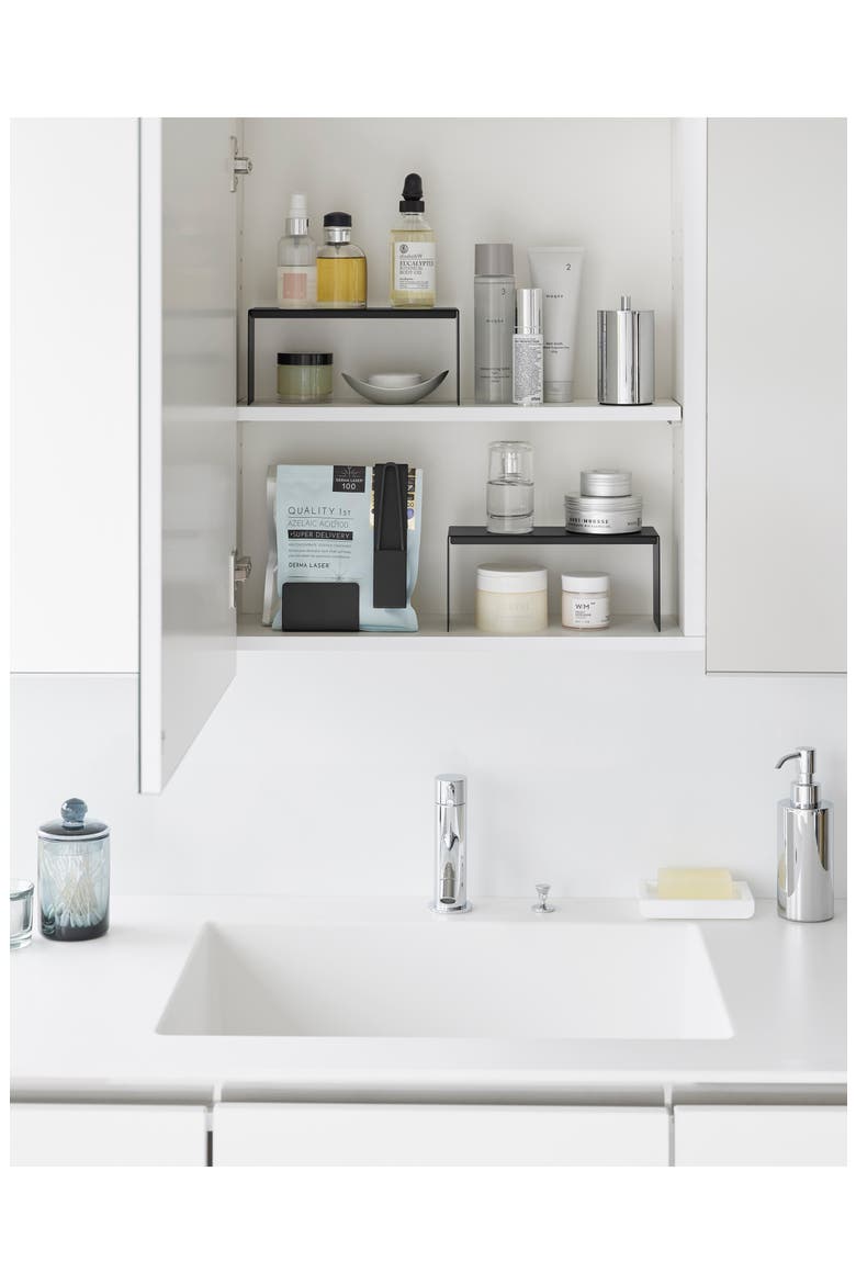 Set of 2 Medicine Cabinet Racks, Alternate, color, BLACK