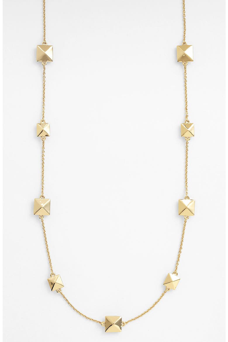 'locked in' long pyramid necklace, Main, color, GOLD