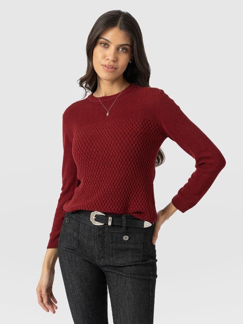 Shop Saint + Sofia Honeycomb Rib Sweater