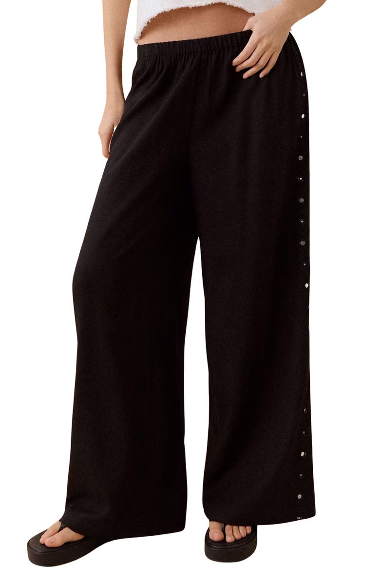 MANGO TEEN Straight Leg Linen Blend Trousers, Main, color,