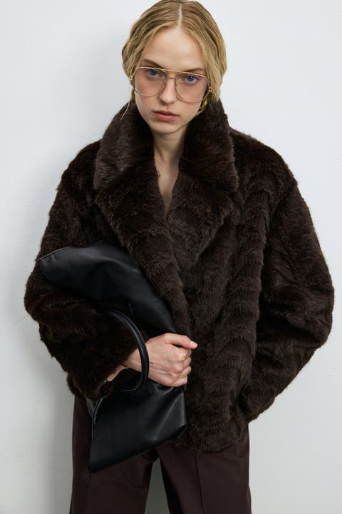 Lufian Women's Fur Crop Coat