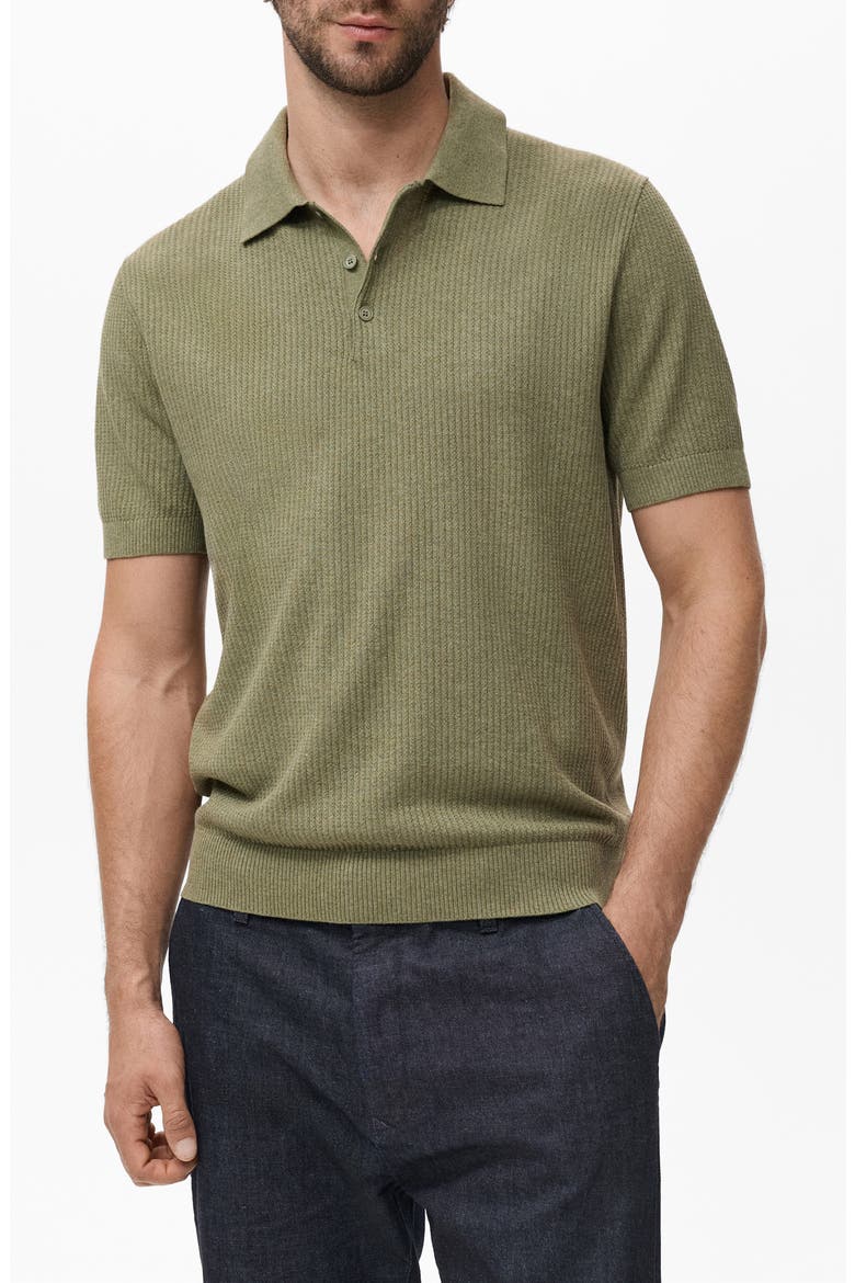 Ribbed Polo Sweater, Main, color, DARK GREEN