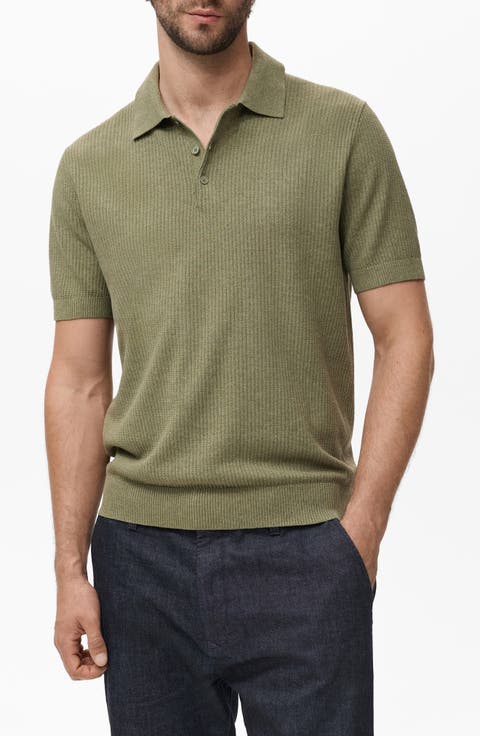 Ribbed Polo Sweater