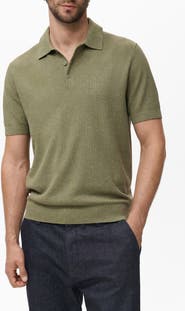 MANGO Ribbed Polo Sweater