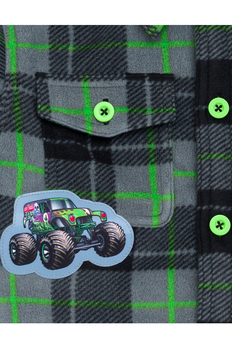 Grave Digger Button Front Shacket, Alternate, color, Grave Digger Green