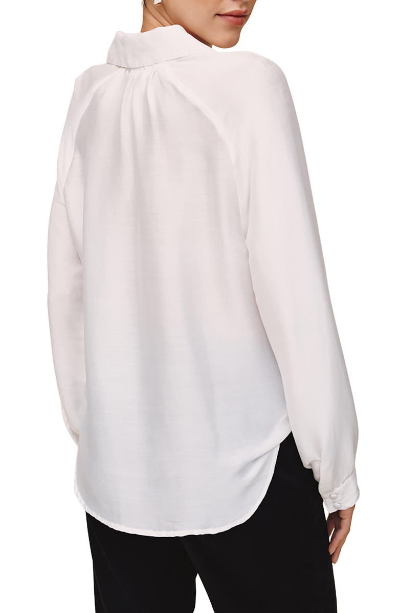 Bella Dahl Tie Neck Raglan Top, Alternate, color, White