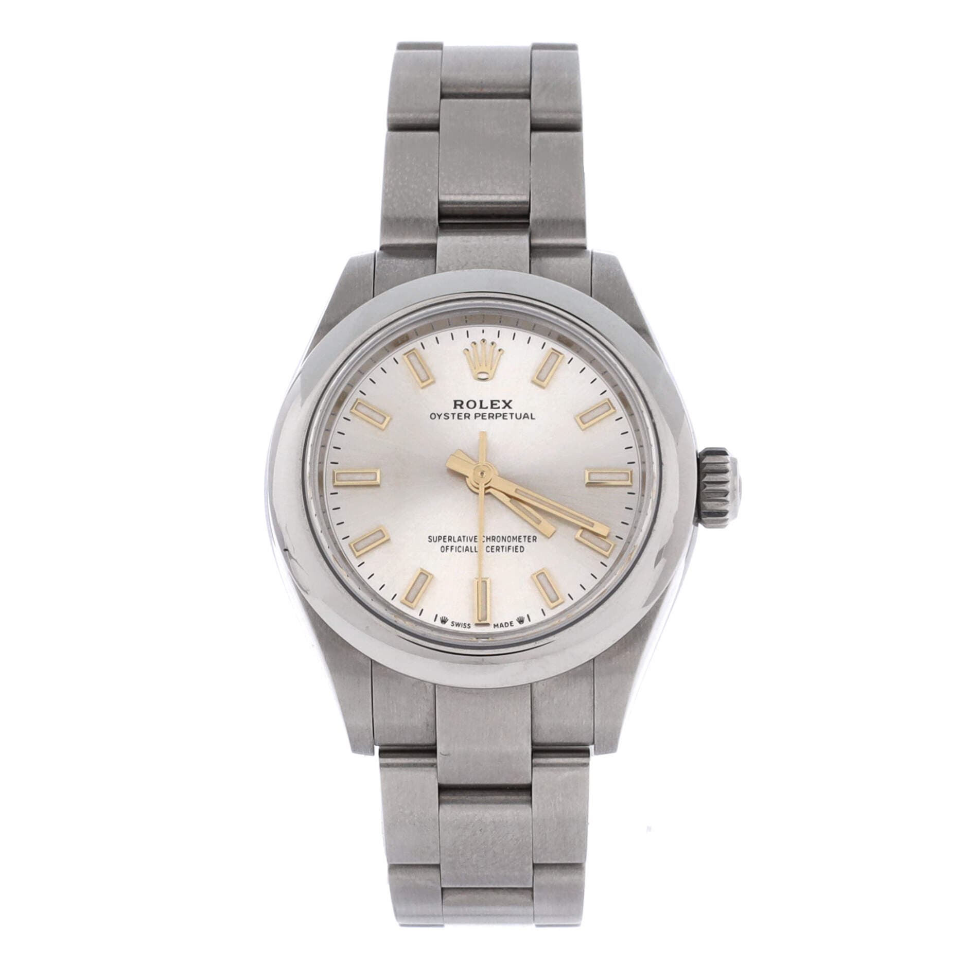Oyster Perpetual Automatic Watch Stainless Steel 28, Main, color, Metallic Silver