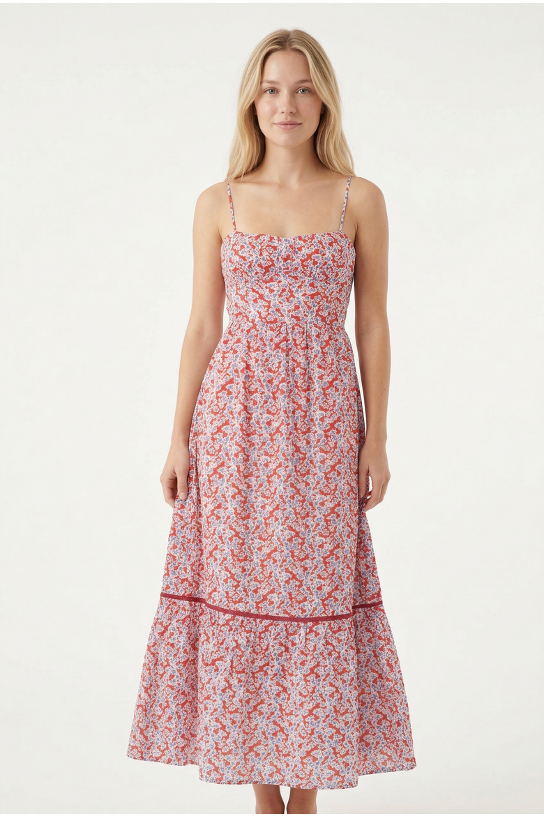 Flynn Maxi Dress, Main, color, Red Botan