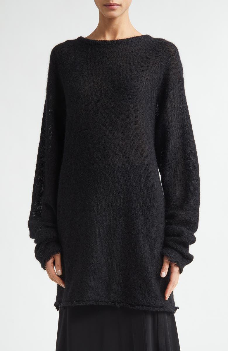 TOTEME Longline Mohair Blend Sweater, Main, color, Black