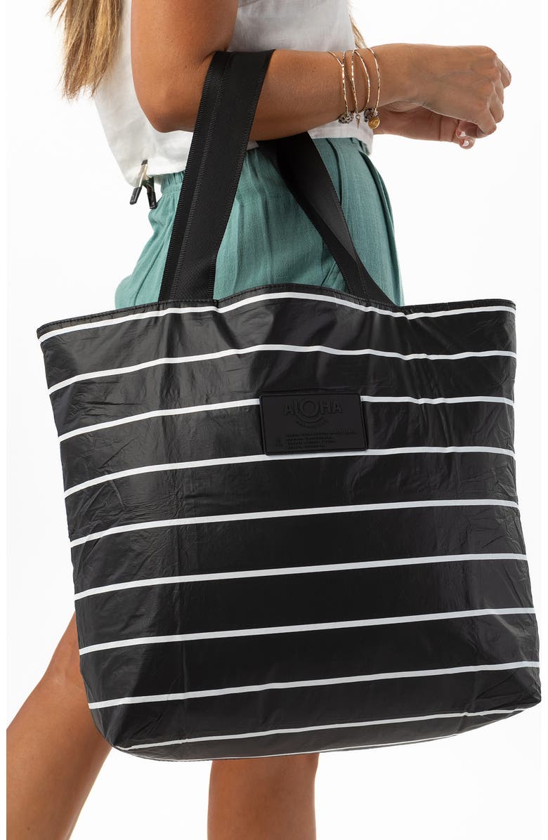 Aloha Collection Day Tripper Pinstripe Water Resistant Tyvek<sup>®</sup> Tote, Alternate, color,