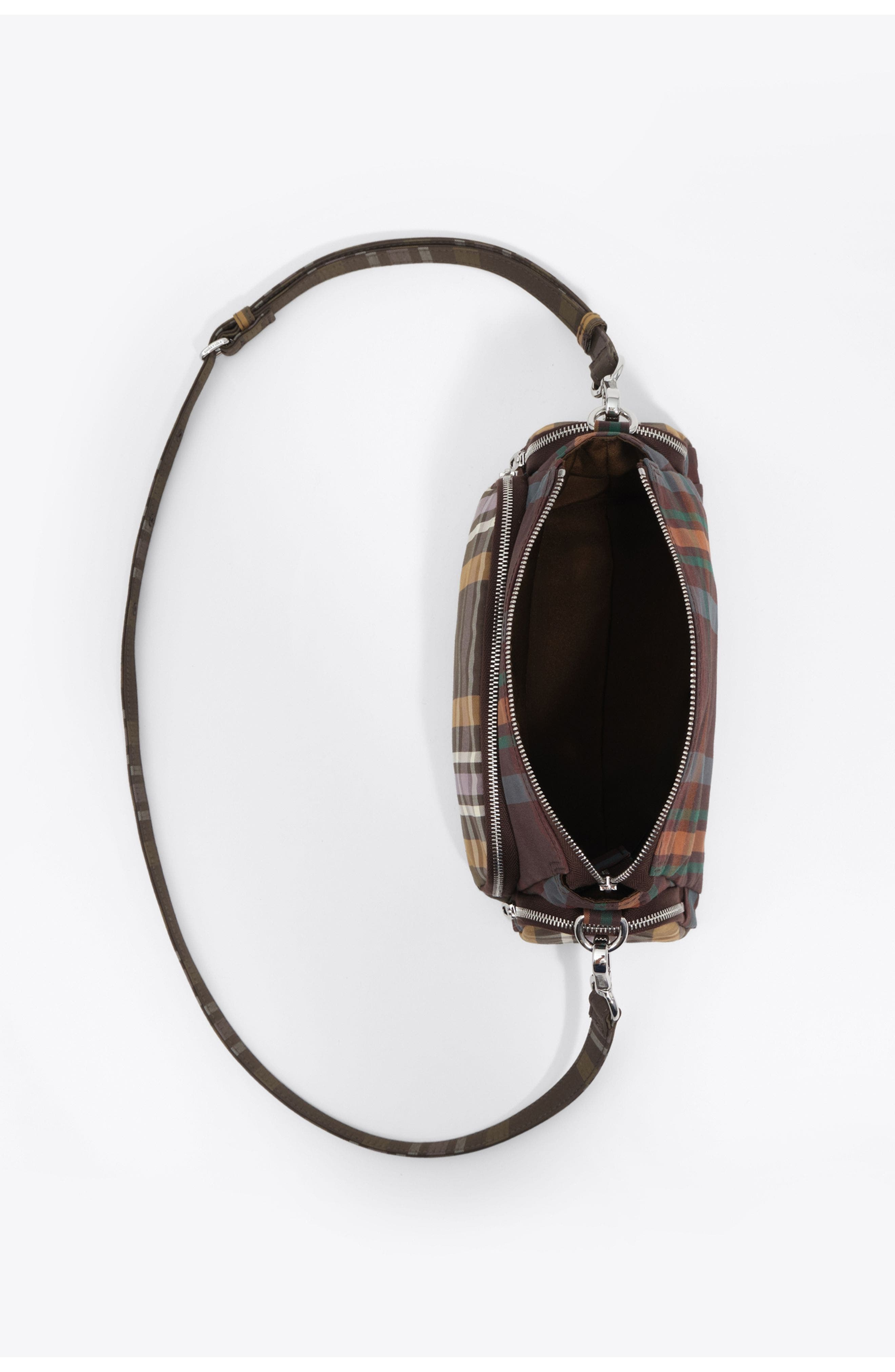 Small Tartan Pocket Bag, Alternate, color, TARTAN CHOCOLATE GREEN