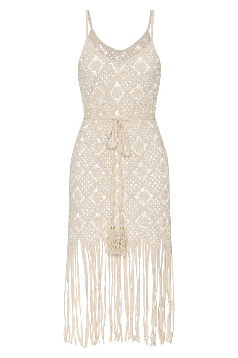 Haleigh Diamond Crocheted Cover-Up Dress, Alternate, color, NATURAL