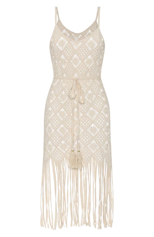L Agence Haleigh Diamond Over The Shoulder Midi Dress Natural
