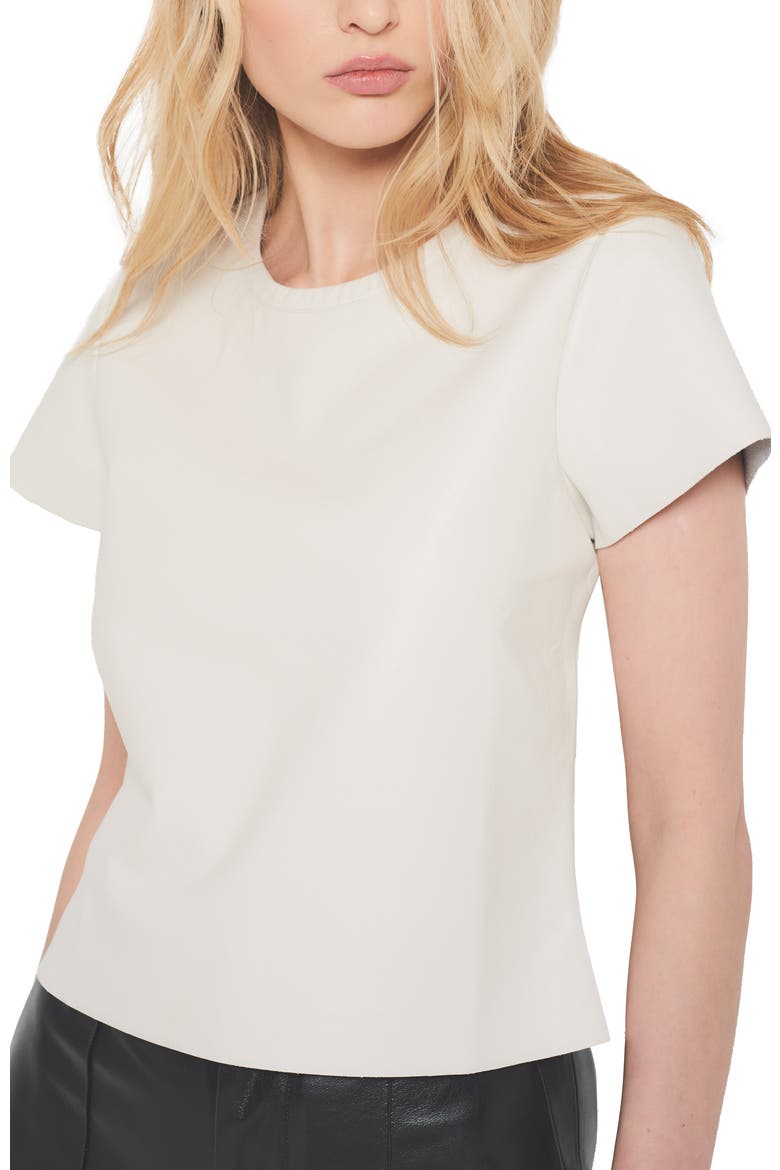 New Guard Recycled Leather Tee, Main, color, BUTTERCREAM
