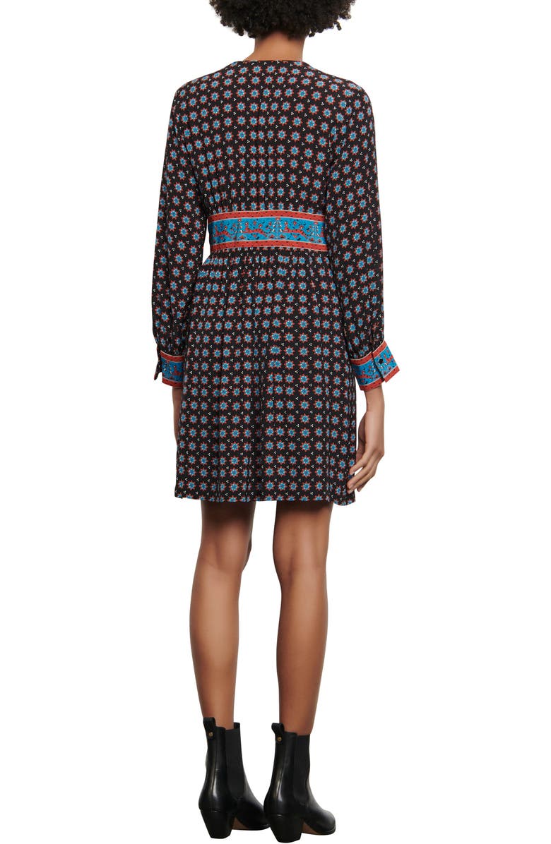 SANDRO Cate Mix Print Long Sleeve Dress, Alternate, color, 