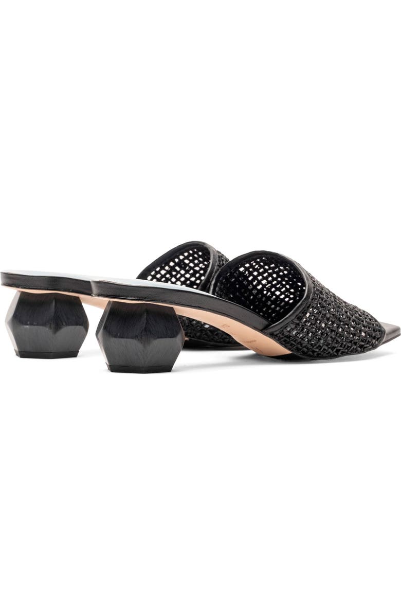 Frances Valentine Raffia Block Heel Sandal, Alternate, color, Black