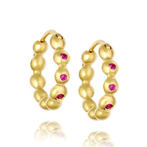 Demetra Pink Sapphire Hoop Earrings