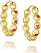 Christina Alexiou Demetra Pink Sapphire Hoop Earrings