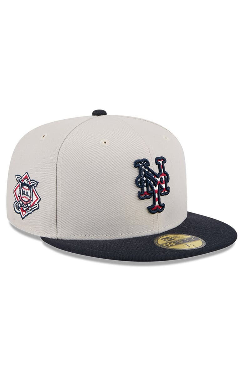 New Era Men's New Era  Khaki/Black New York Mets 2024 Fourth of July 59FIFTY Fitted Hat, Main, color, 