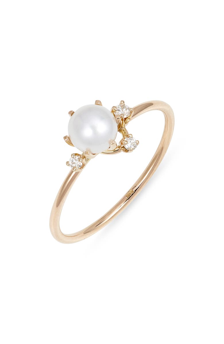 Poppy Finch Pearl & Diamond Cluster Ring, Main, color, 