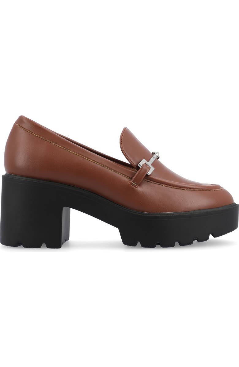 Journee Collection Kezziah Platform Loafer Pump, Alternate, color, Brown