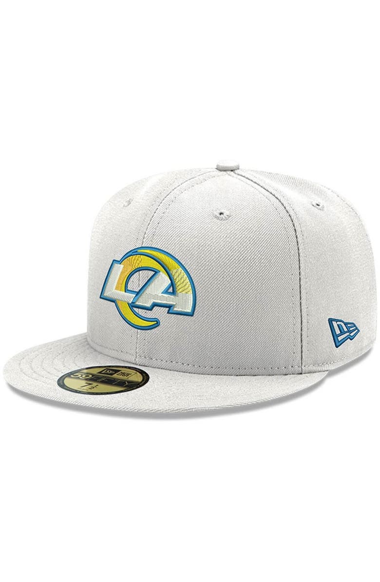 New Era Men's New Era White Los Angeles Rams Omaha 59FIFTY Fitted Hat, Main, color,