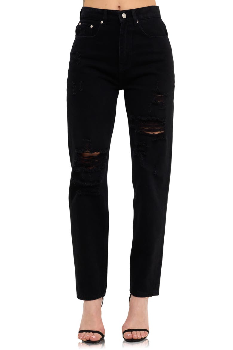'90s Distressed Jeans, Alternate, color, BLACK