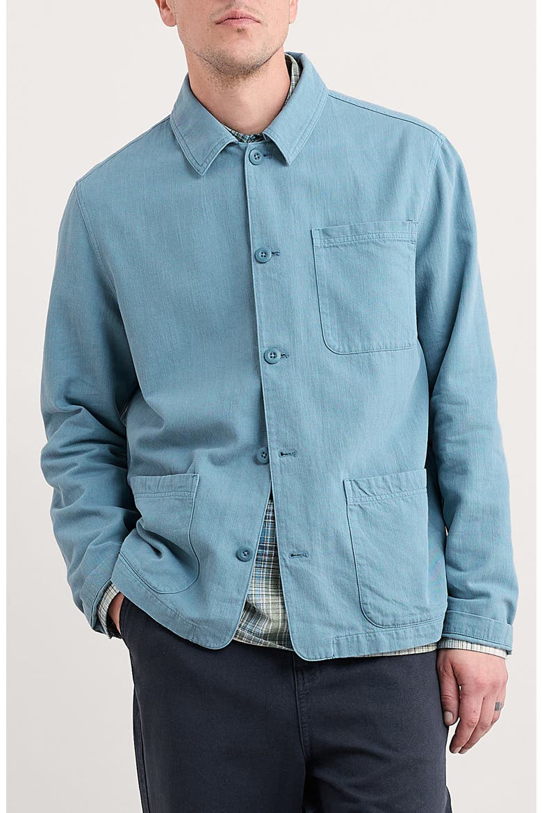 Well Wright Organic Cotton & Linen Shirt Jacket, Main, color, HYDRANGEA