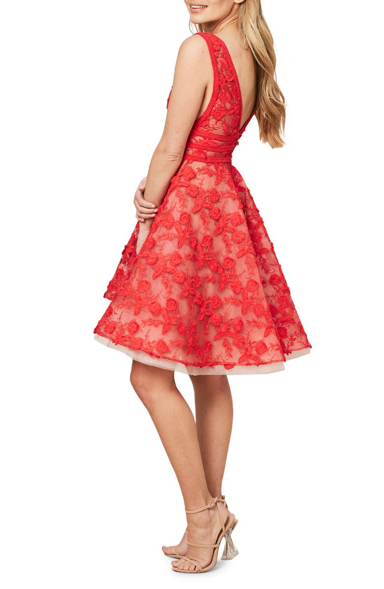 NADINE MERABI Lola Embroidered Sleeveless Fit & Flare Minidress, Alternate, color,