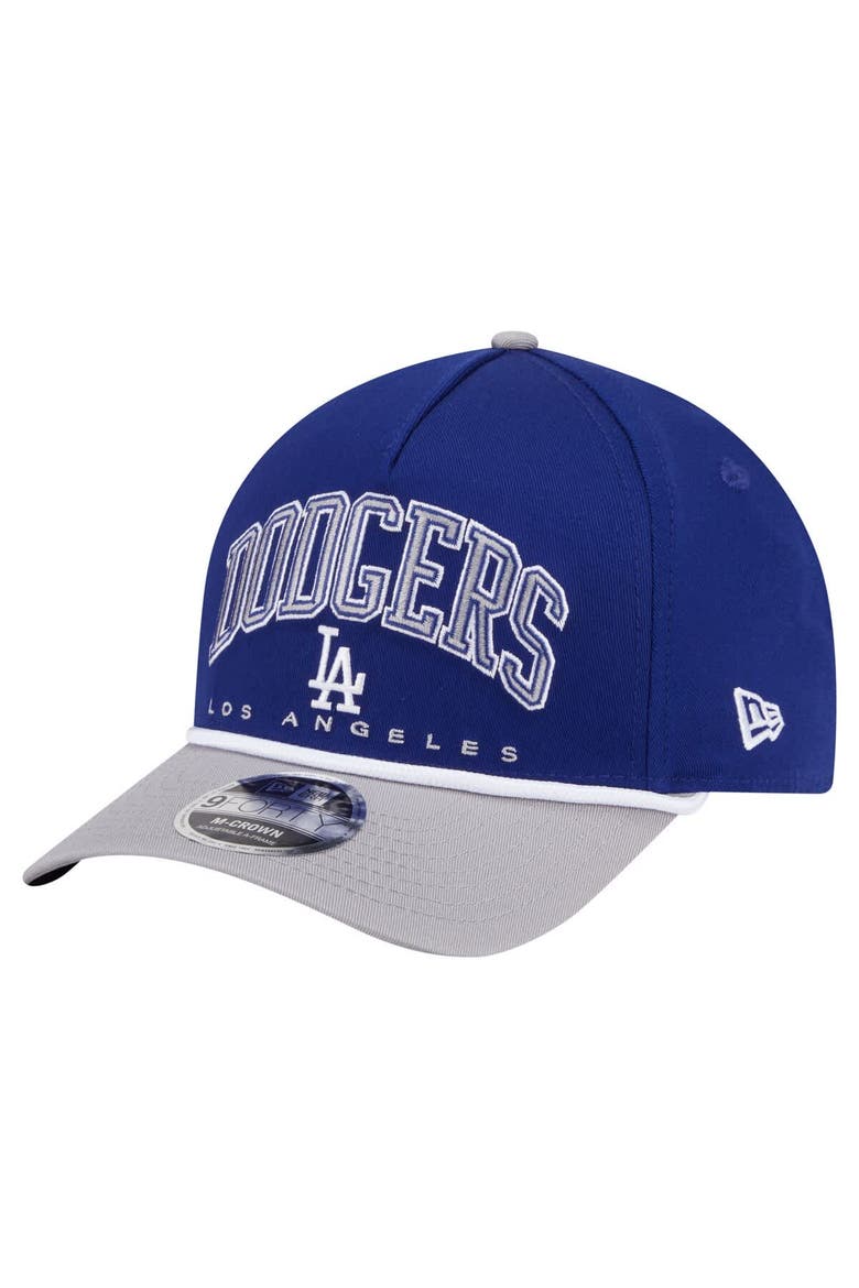 Men's New Era Royal/Gray Los Angeles Dodgers Arch 9FORTY A-Frame M-Crown Adjustable Hat, Main, color, Royal