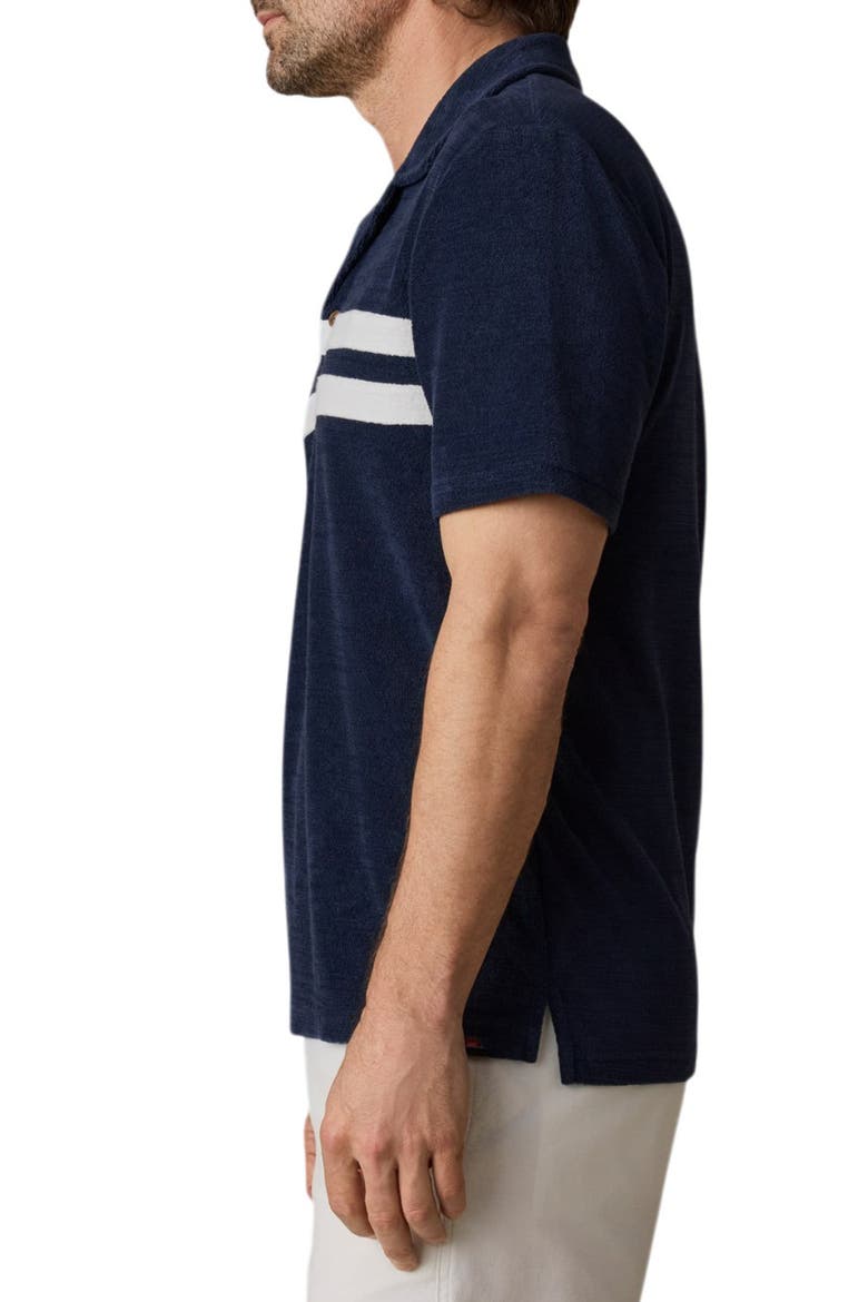 Cabana Surf Stripe Terry Cloth Polo, Alternate, color, DEEP NAVY