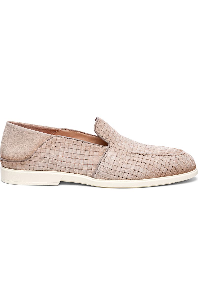 Santoni Woven Loafer, Alternate, color, Light Brown