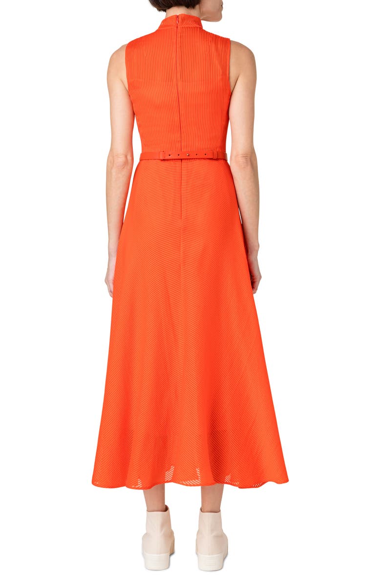 Akris Tonal Stripe Cotton & Silk Organza A-Line Dress, Alternate, color, 