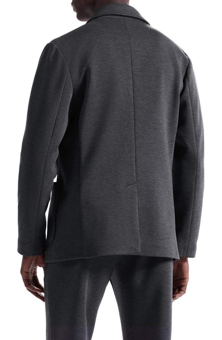 Bugatchi Soft Touch Heathered Grey Knit Blazer, Alternate, color, Anthracite